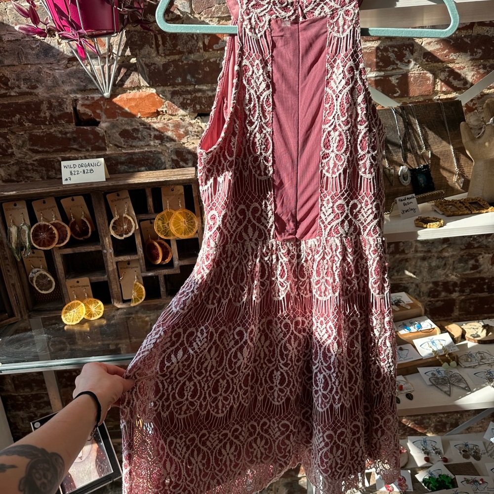 Rose Pink lace Alter’d State dress medium